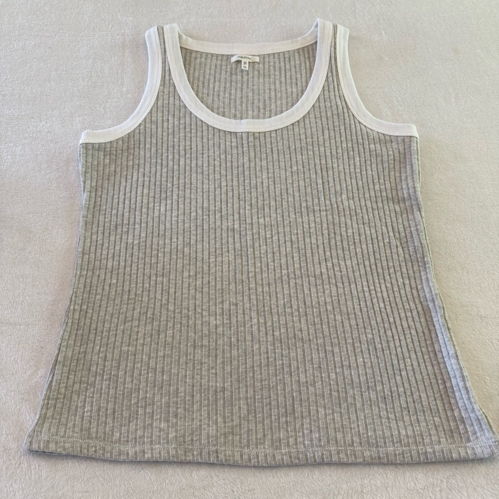 Gray Ribbed Tank Top